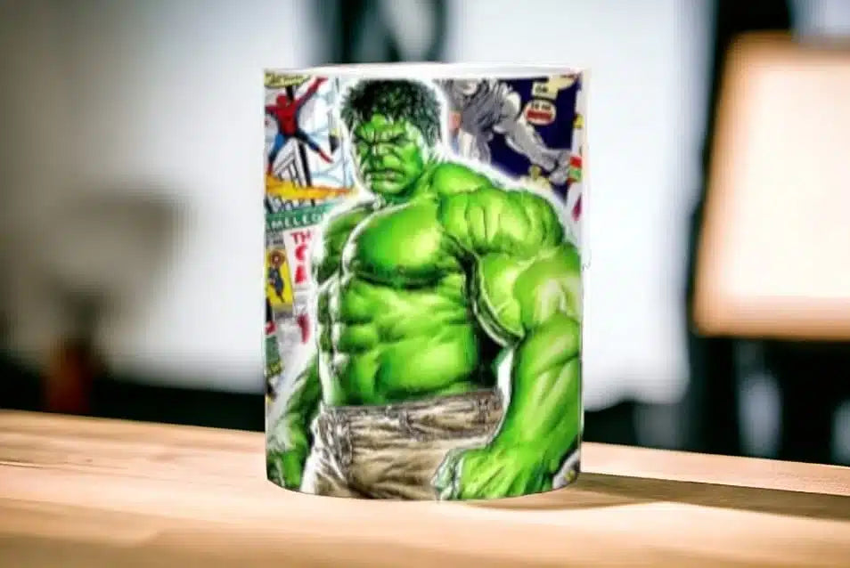 Cana personalizata, Marvel Avengers Hulk, Ceramica, Alb, 350 ml