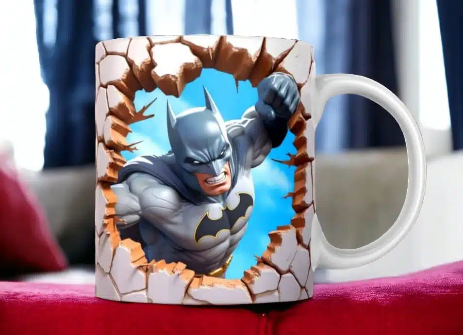 Cana personalizata, Batman Model 1, Ceramica, Alb, 350 ml