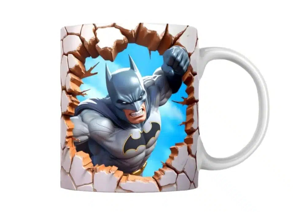 Cana personalizata, Batman Model 1, Ceramica, Alb, 350 ml