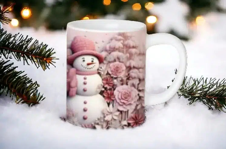 Cana personalizata, Om de zapada roz Model 2, Ceramica, Alb, 350 ml