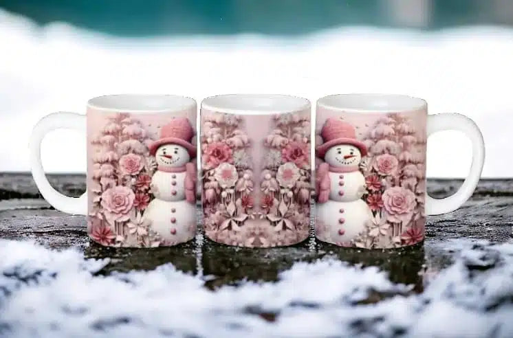 Cana personalizata, Om de zapada roz Model 2, Ceramica, Alb, 350 ml