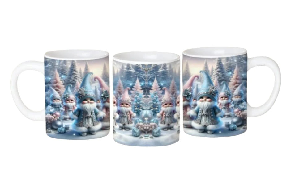 Cana personalizata, Gnom de Craciun Model 21, Ceramica, Alb, 350 ml