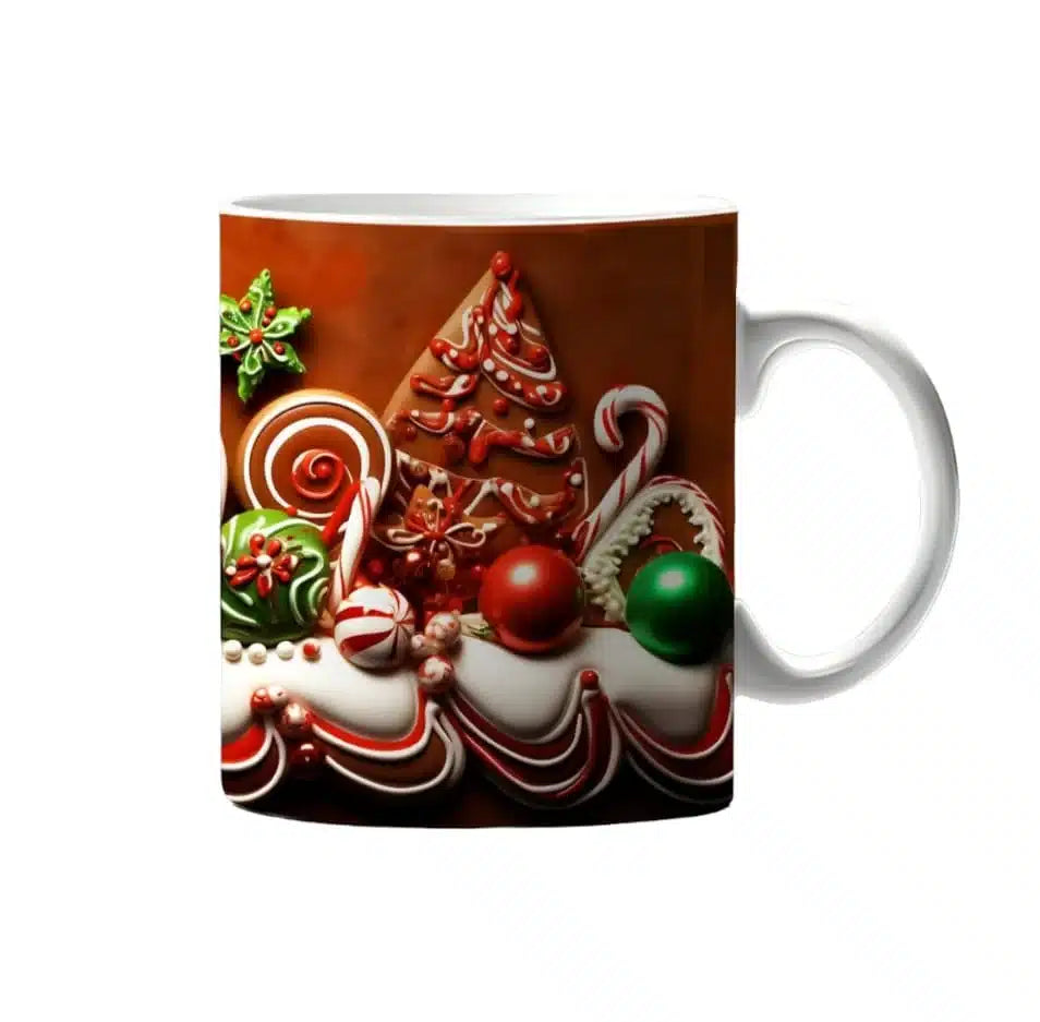 Cana personalizata,Turta dulce de Craciun Model 26, Ceramica, Alb, 350 ml