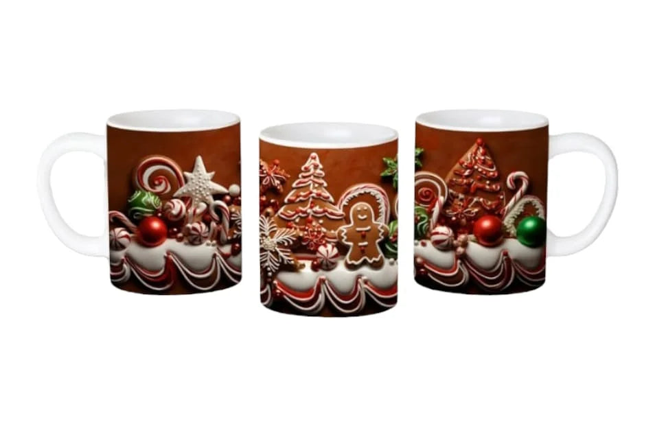 Cana personalizata,Turta dulce de Craciun Model 26, Ceramica, Alb, 350 ml