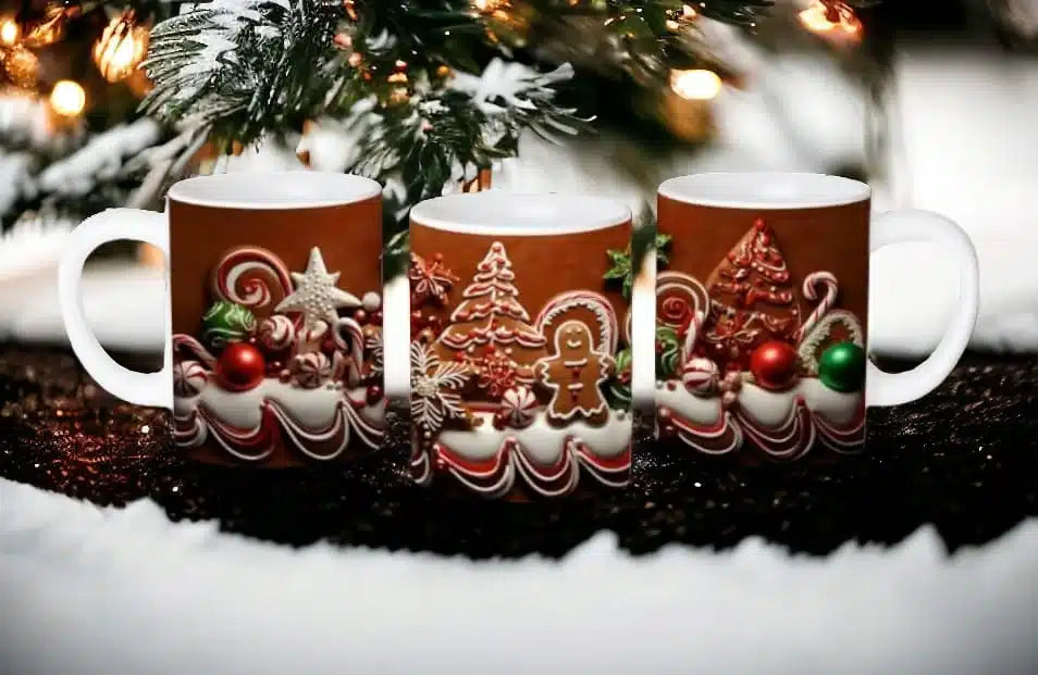Cana personalizata,Turta dulce de Craciun Model 26, Ceramica, Alb, 350 ml