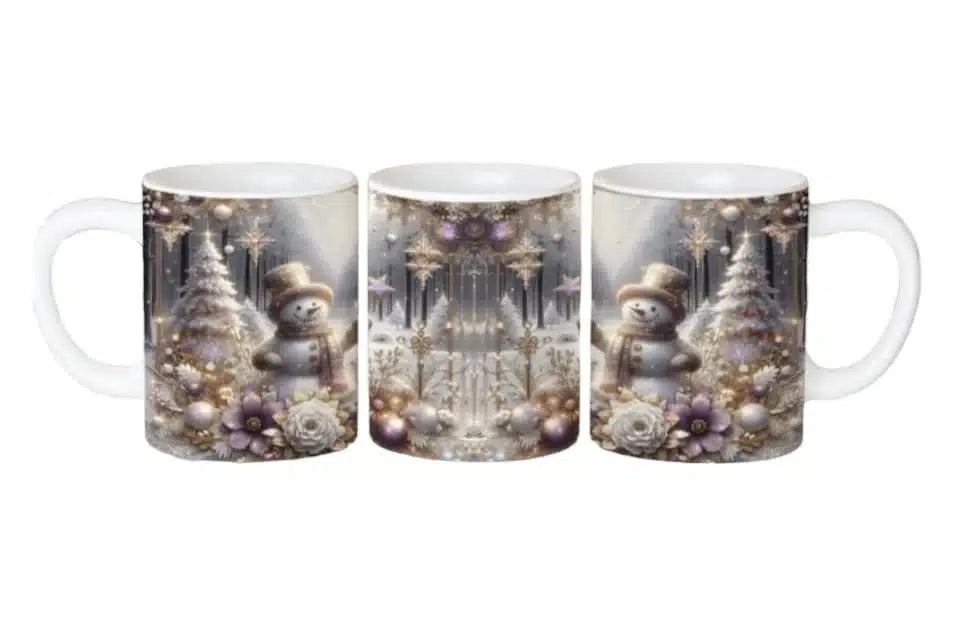 Cana personalizata, Om de zapada auriu, Ceramica, Alb, 350 ml