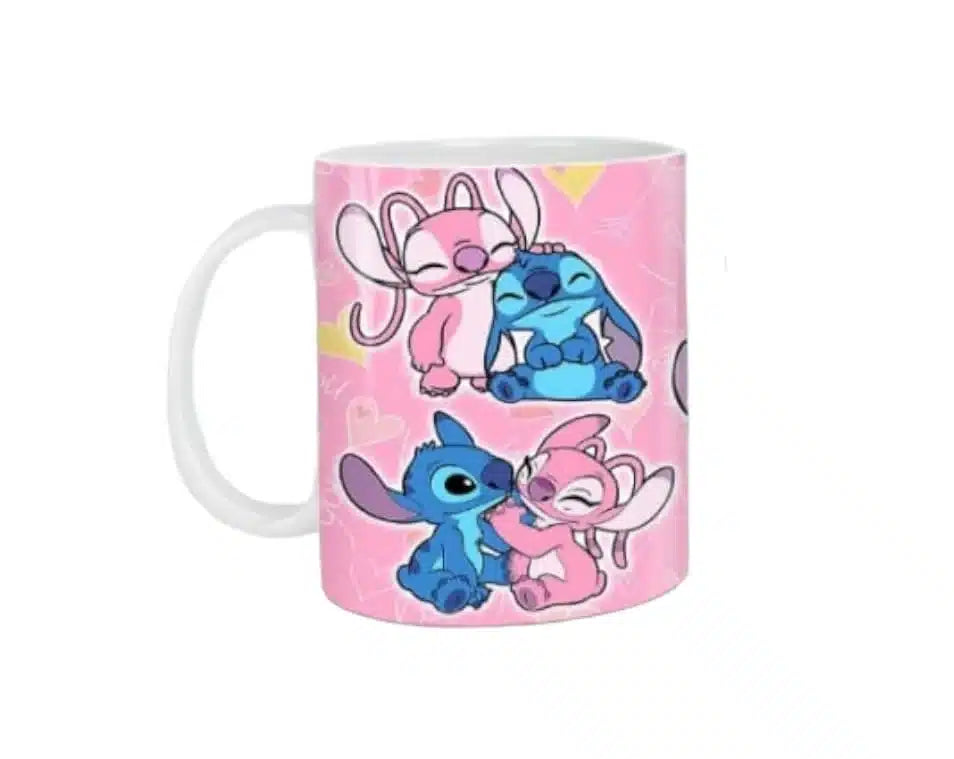 Cana personalizata, Love Stitch and Angel Model 2, Ceramica, Alb, 350 ml