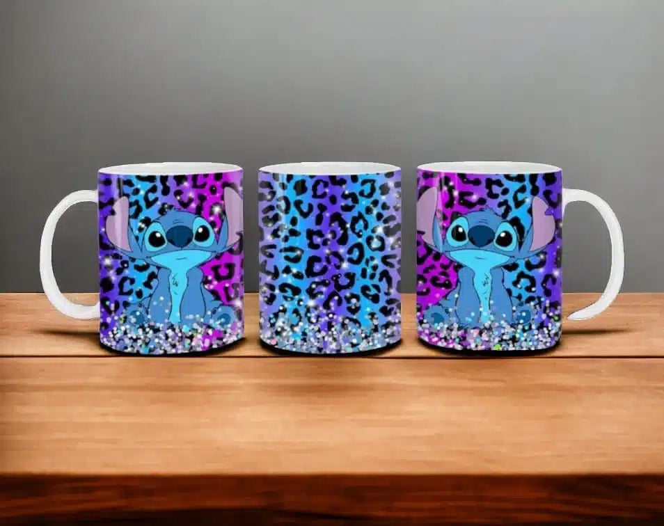 Cana personalizata, Stitch Model 15, Ceramica, Alb, 350 ml