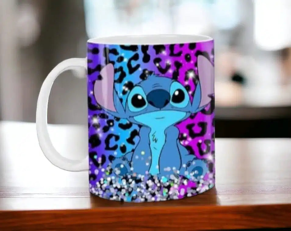 Cana personalizata, Stitch Model 15, Ceramica, Alb, 350 ml