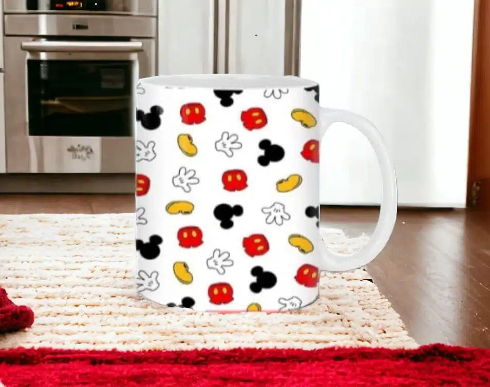 Cana personalizata, Puzzel Mickey, Ceramica, Alb, 350 ml