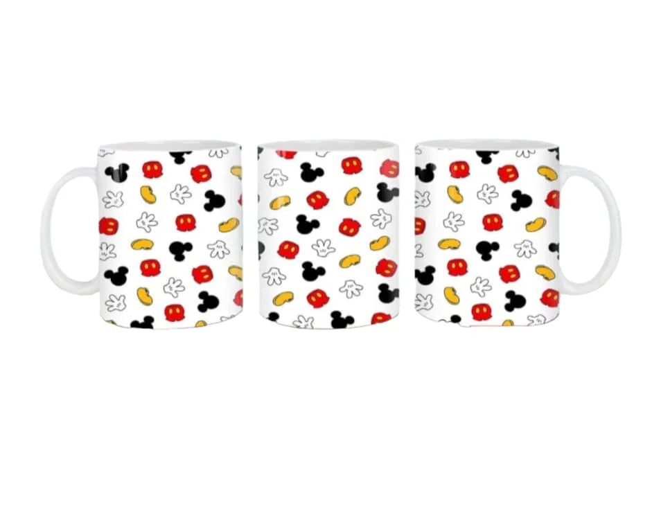 Cana personalizata, Puzzel Mickey, Ceramica, Alb, 350 ml
