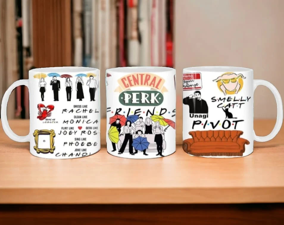 Cana personalizata, Central Perk, Ceramica, Alb, 350 ml