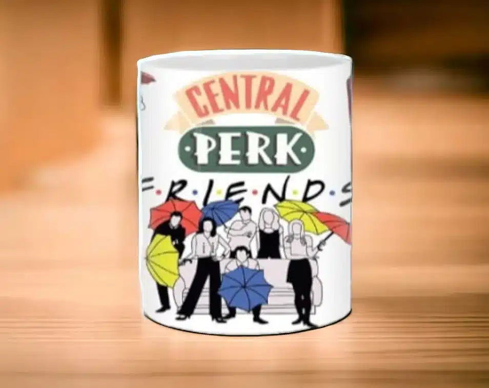 Cana personalizata, Central Perk, Ceramica, Alb, 350 ml