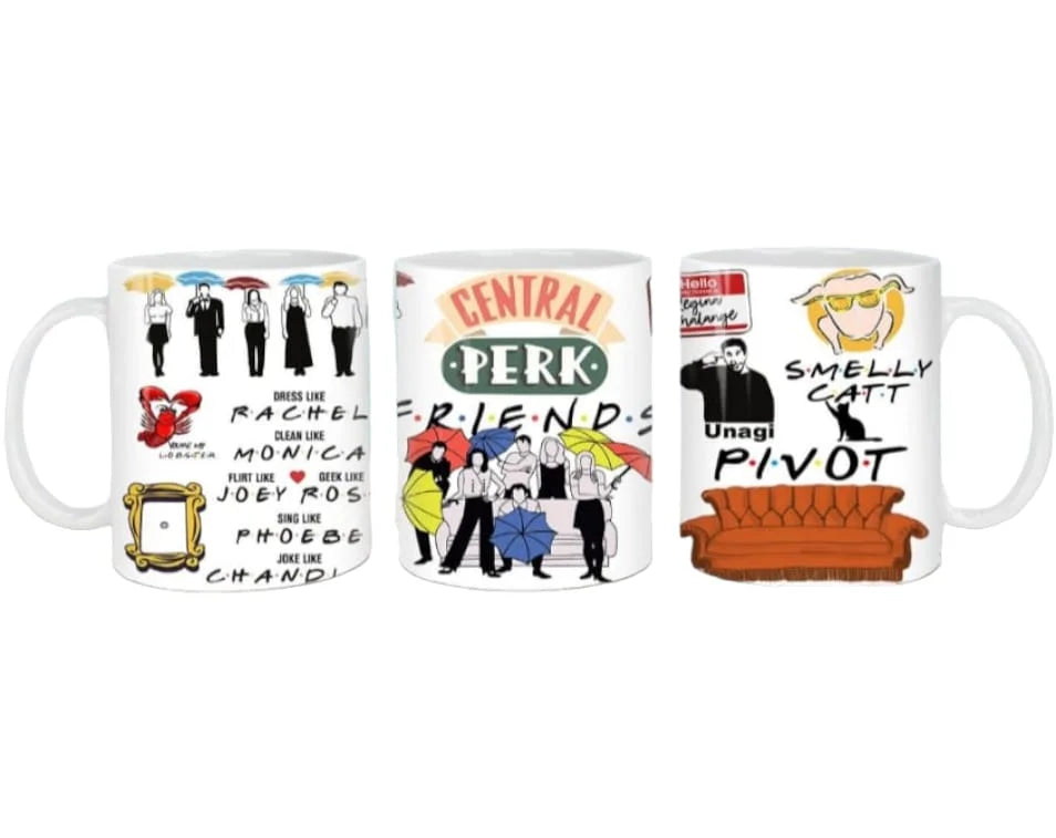 Cana personalizata, Central Perk, Ceramica, Alb, 350 ml