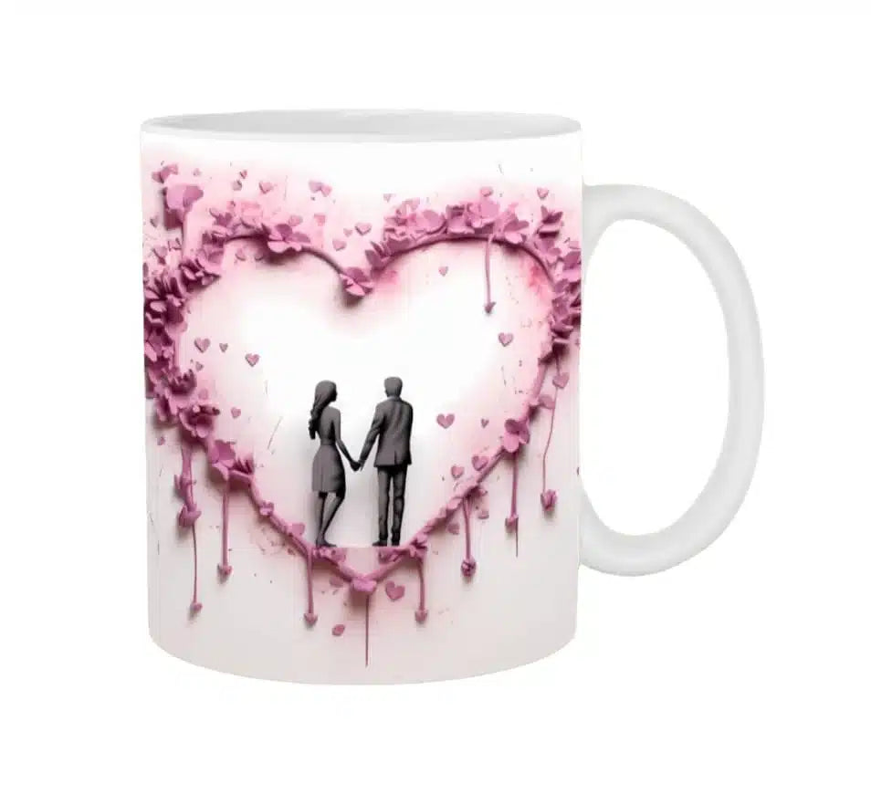 Cana personalizata, Love, Ceramica, Alb, 350 ml