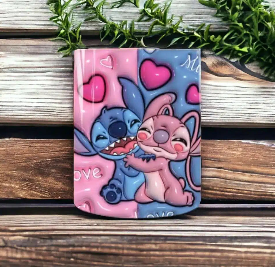 Cana personalizata, Stitch and Angel Valentine Day, Ceramica, Alb, 350 ml