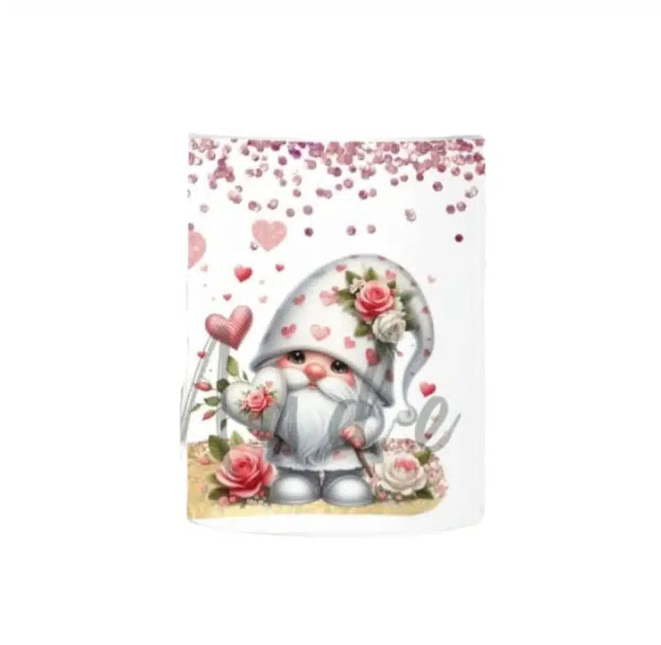 Cana personalizata, Gnom gri model 2, Ceramica, Alb, 350 ml