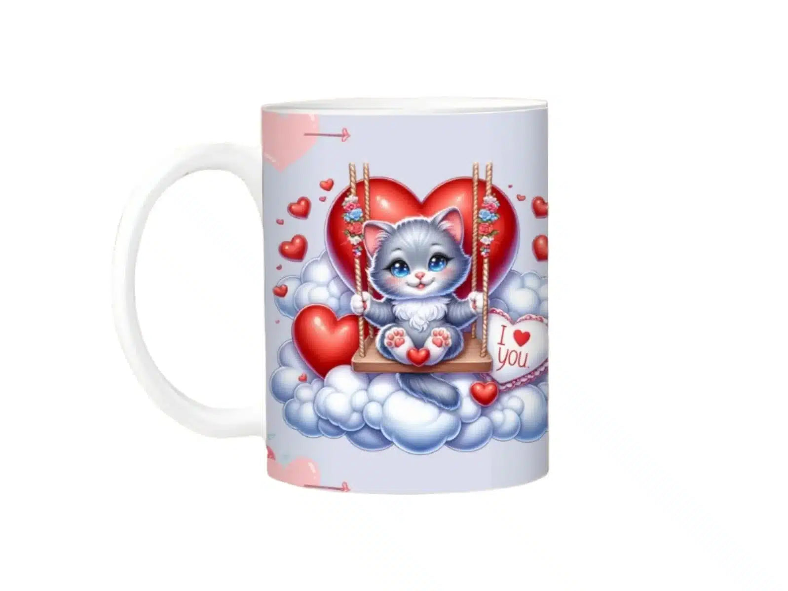Cana personalizată, I love you model 1, Ceramica, Alb, 350 ml