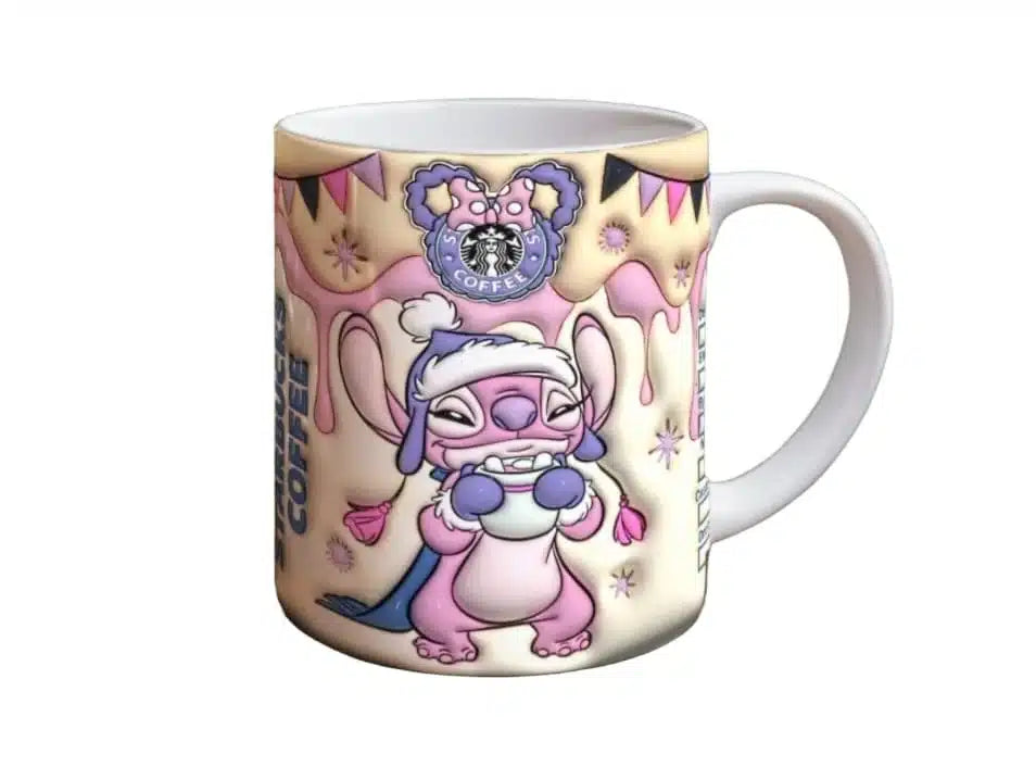 Cana personalizata, Stitch Coffee, Ceramica, Alb, 350 ml