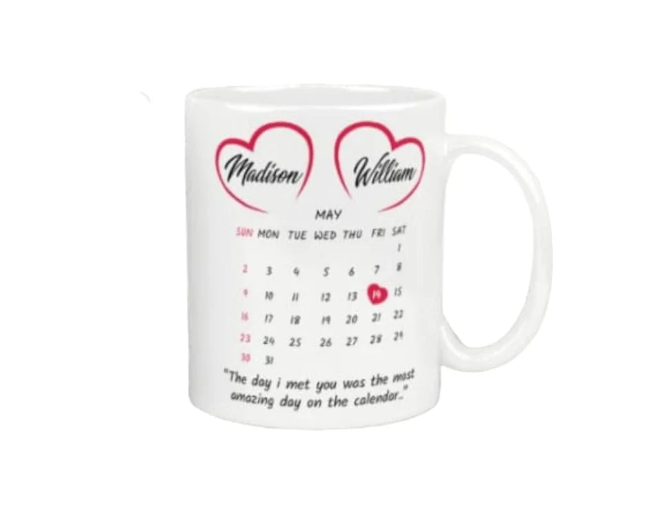 Cana personalizata, De 14 februarie, Ceramica, Alb, 350 ml
