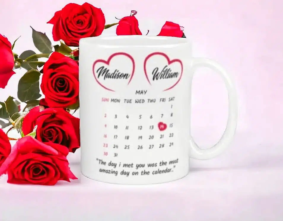 Cana personalizata, De 14 februarie, Ceramica, Alb, 350 ml