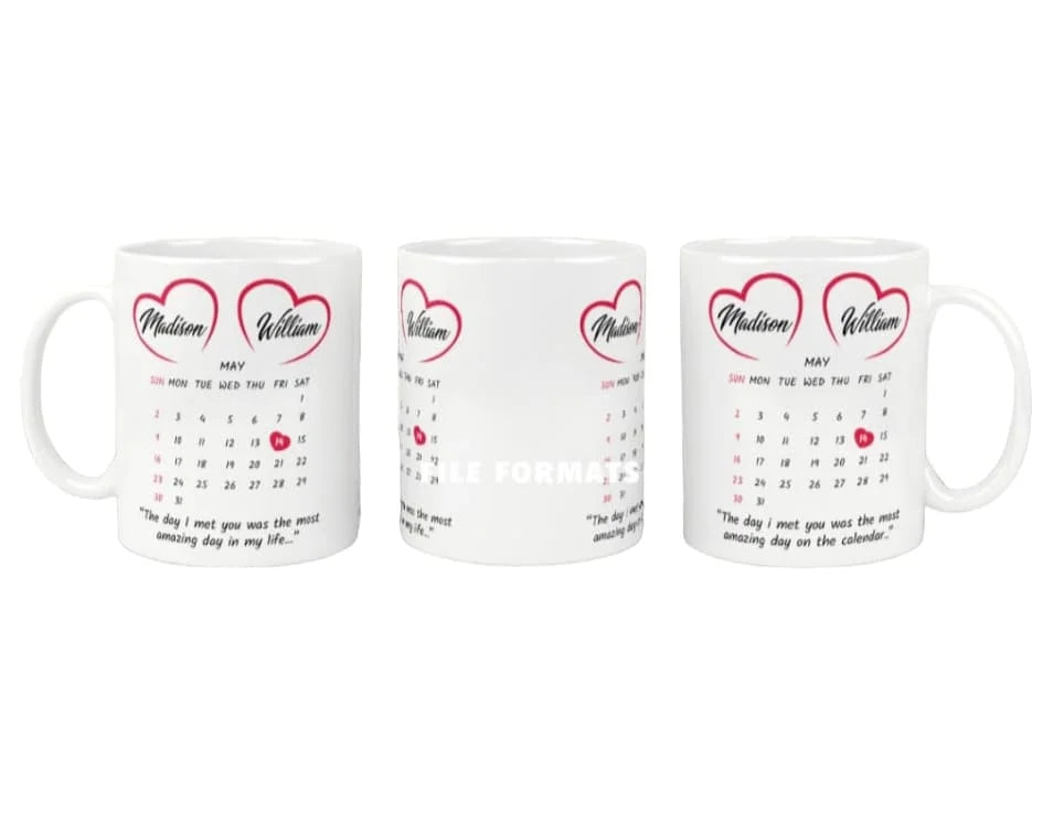 Cana personalizata, De 14 februarie, Ceramica, Alb, 350 ml