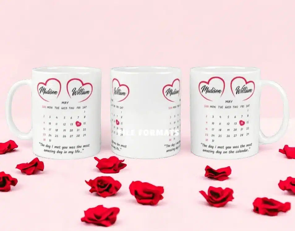 Cana personalizata, De 14 februarie, Ceramica, Alb, 350 ml
