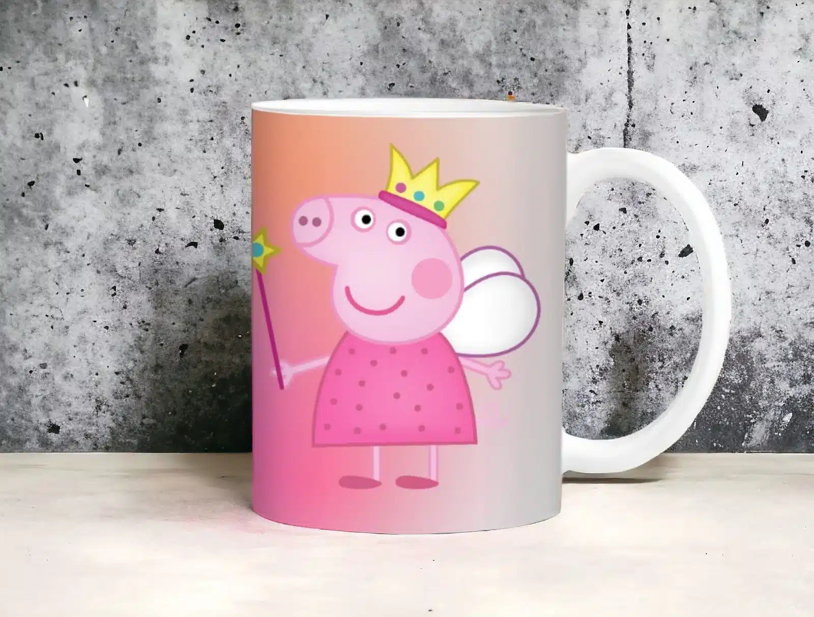 Cana personalizata, Princess peppa pig Model 2, Ceramica, Alb, 350 ml