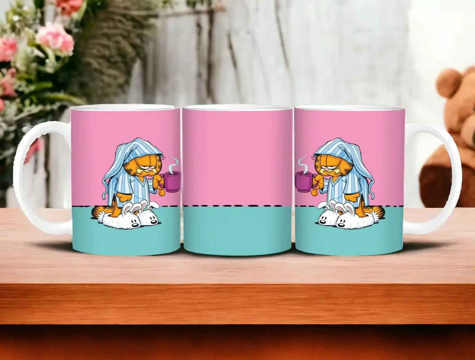 Cana personalizata, Garfield dimineata Model 2, Ceramica, Alb, 350 ml