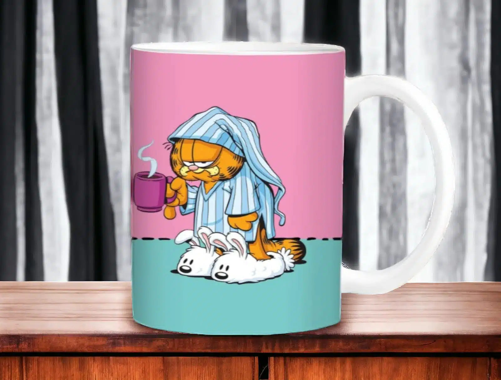 Cana personalizata, Garfield dimineata Model 2, Ceramica, Alb, 350 ml