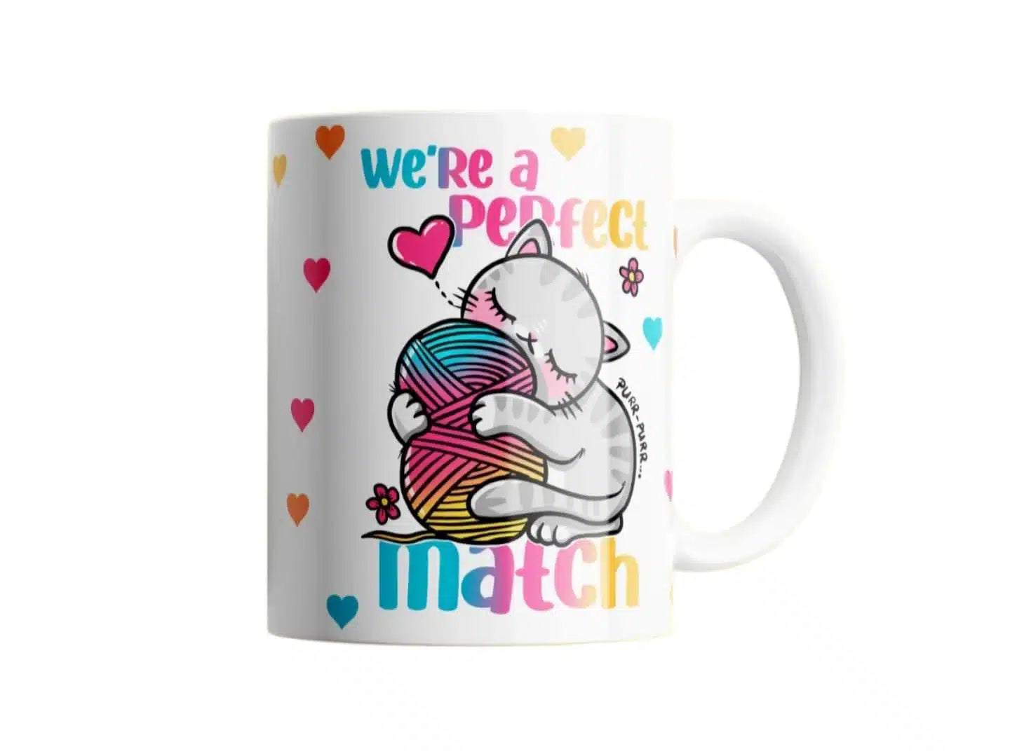 Cana personalizata, We're a perfect match, Ceramica, Alb, 350 ml