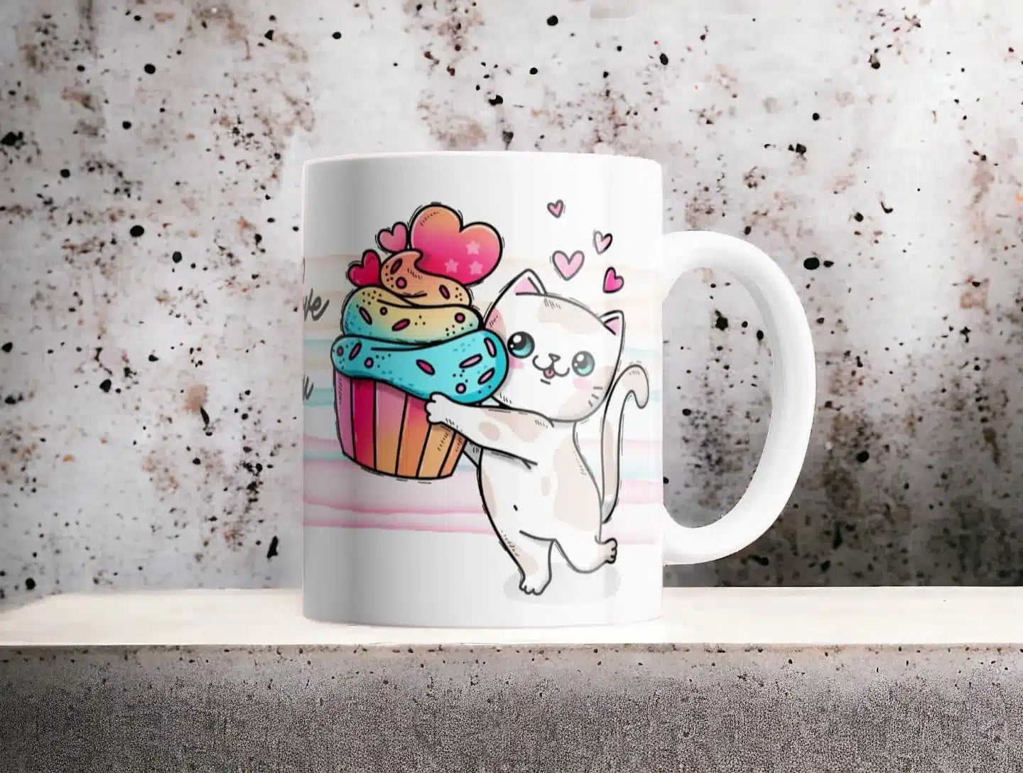 Cana personalizata, Pisicuta si briosa, Ceramica, Alb, 350 ml