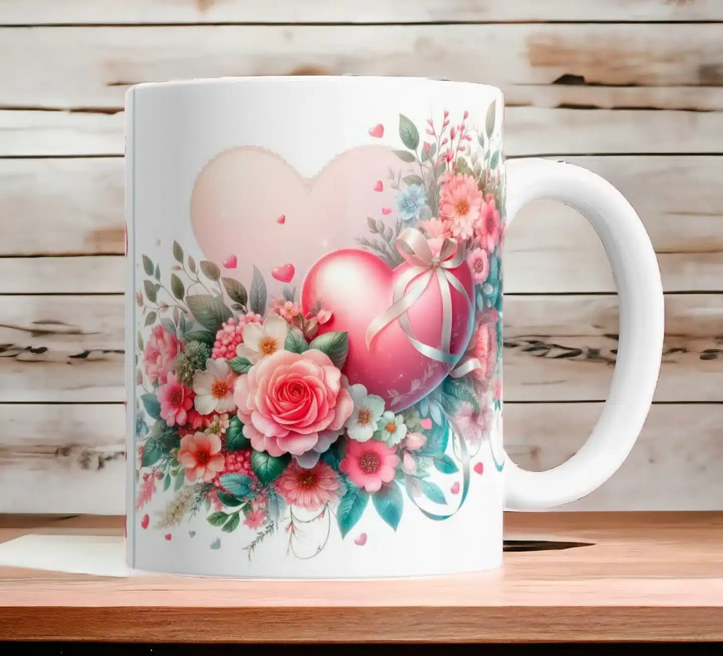 Cana personalizata, Love Valentine's Day Model 2, Ceramica, Alb, 350 ml