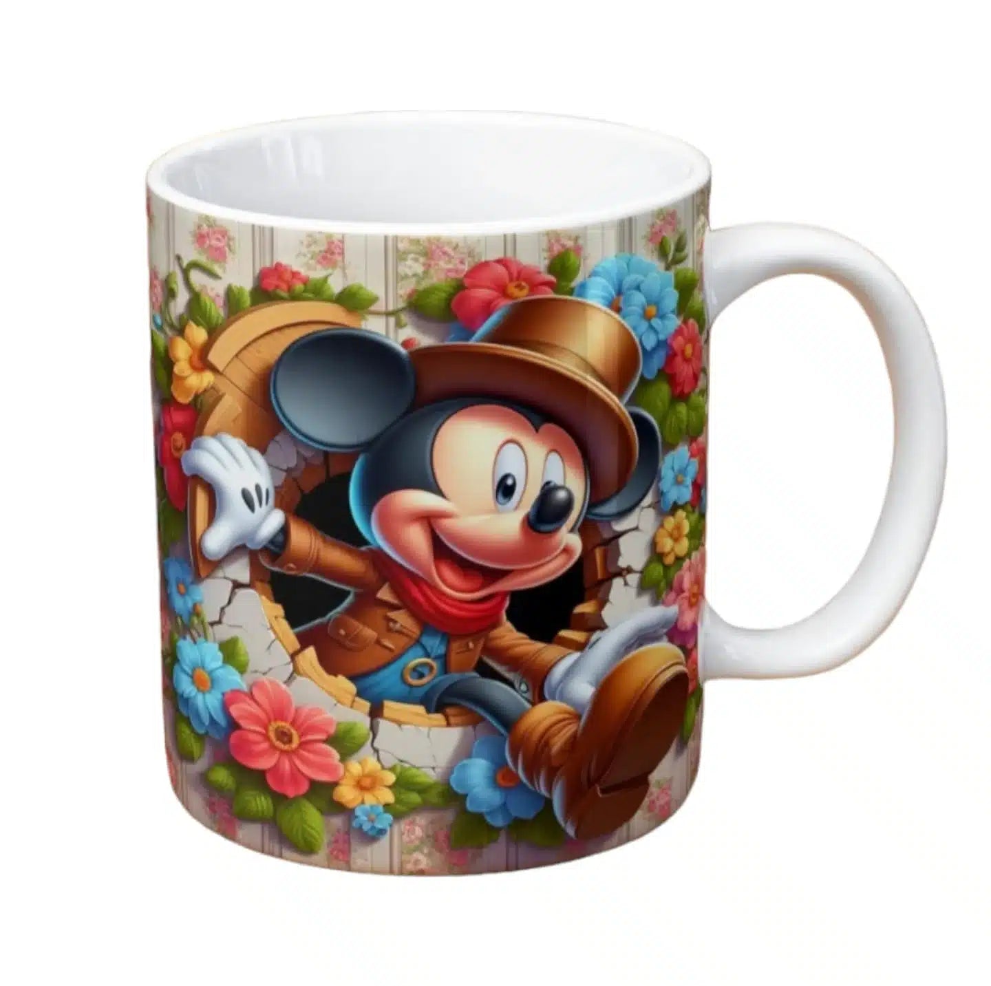 Cana personalizata, Mickey Mouse Model 44, Ceramica, Alb, 350 ml