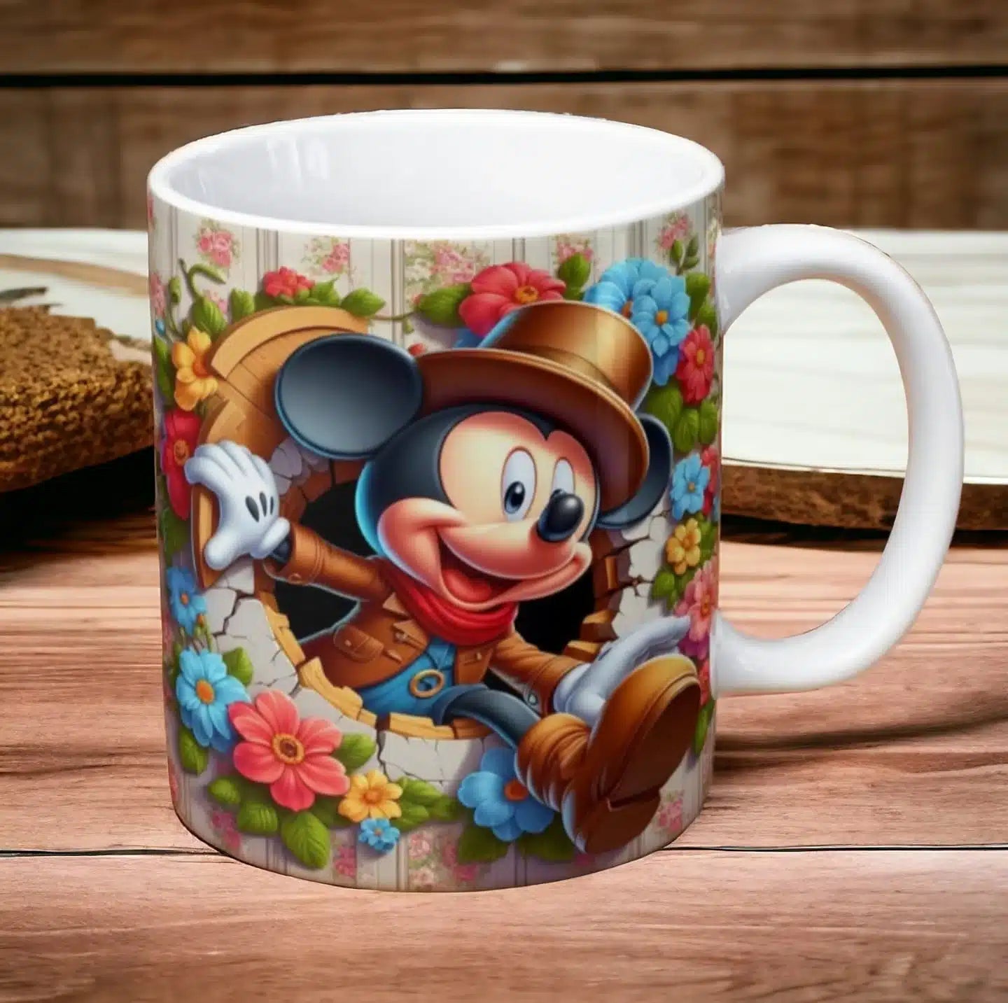 Cana personalizata, Mickey Mouse Model 44, Ceramica, Alb, 350 ml