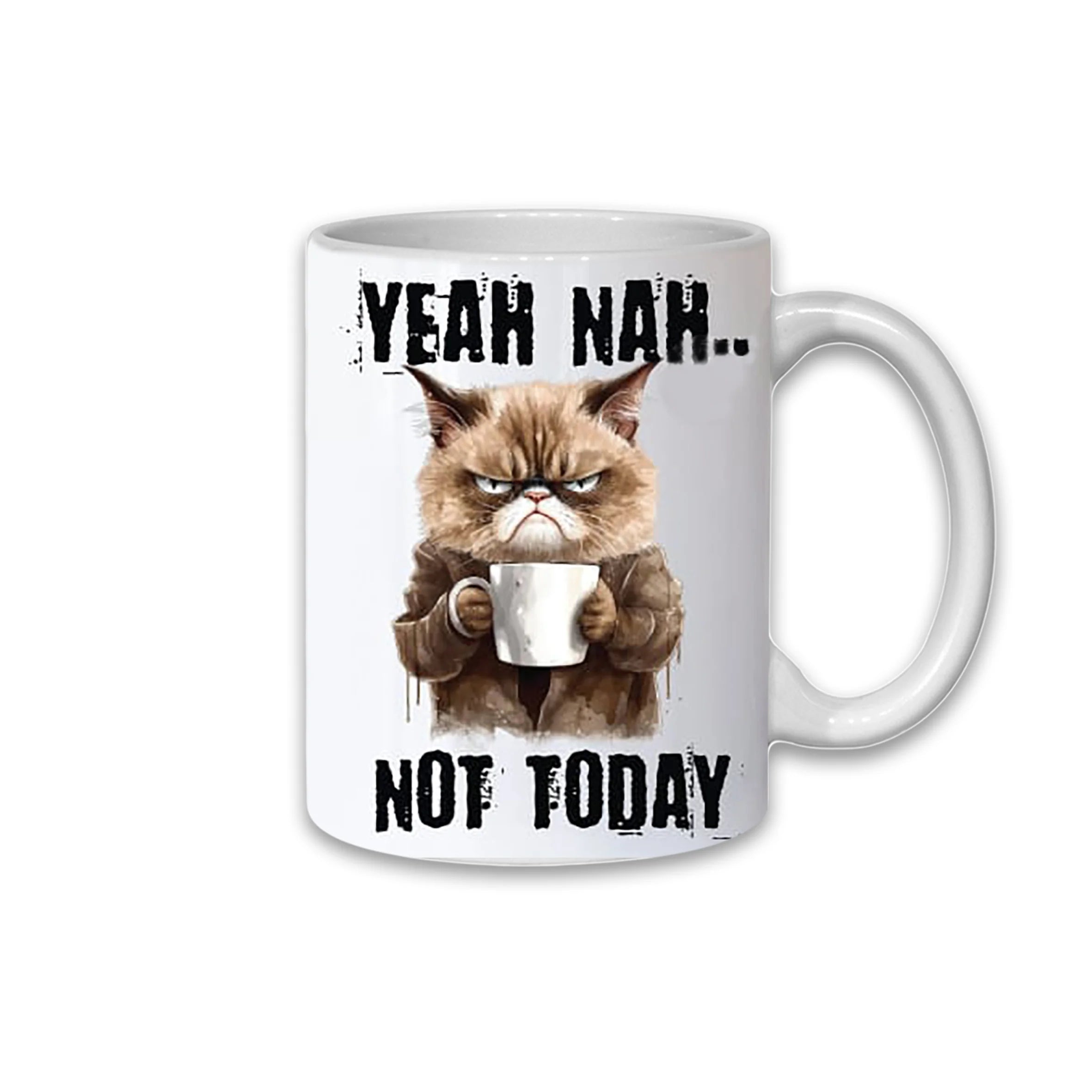 Cana personalizata, Grumpy Cat, Ceramica, Alb, 350 ml