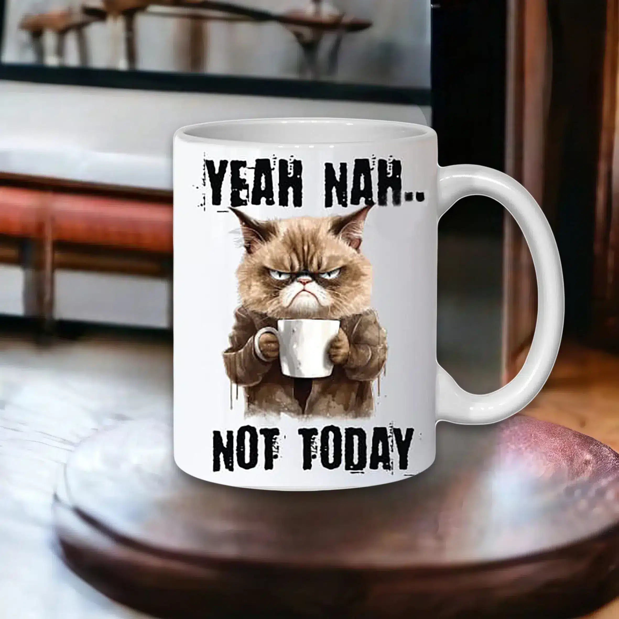 Cana personalizata, Grumpy Cat, Ceramica, Alb, 350 ml