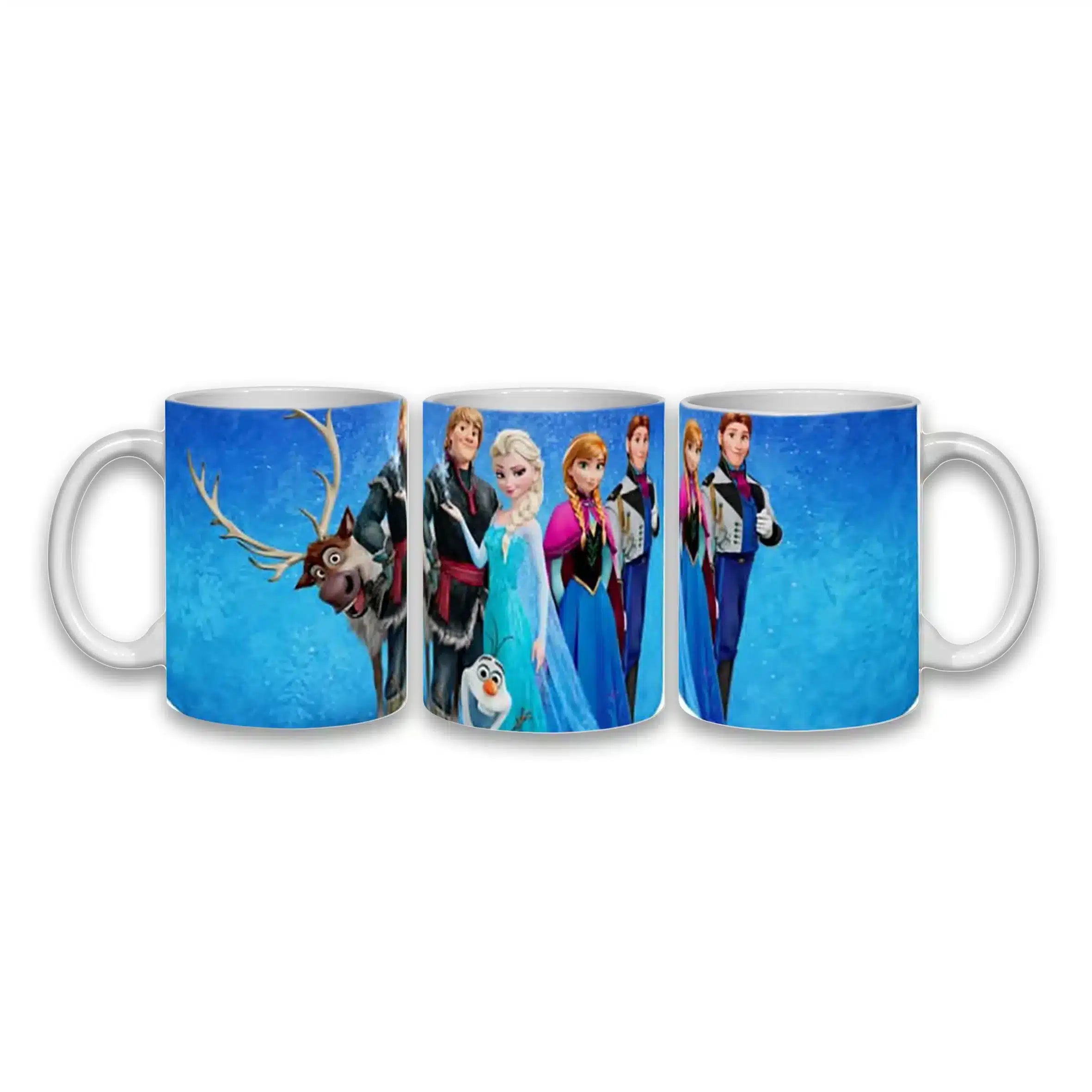 Cana personalizata, Frozen Elsa si Ana 2, Ceramica, Alb, 350 ml