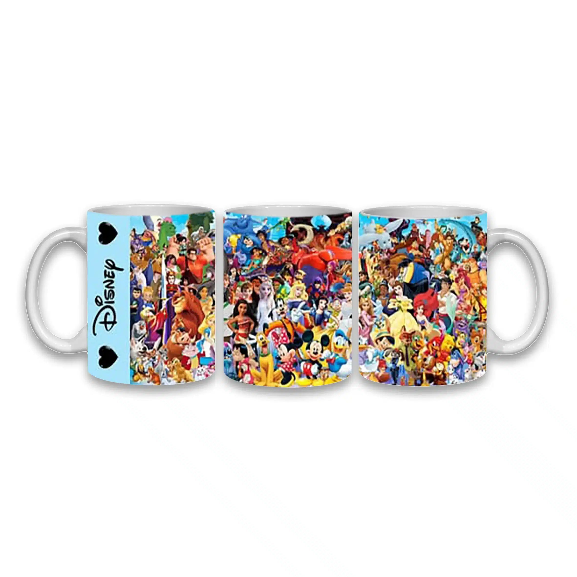 Cana personalizata, Disney Eroi, Ceramica, Alb, 350 ml