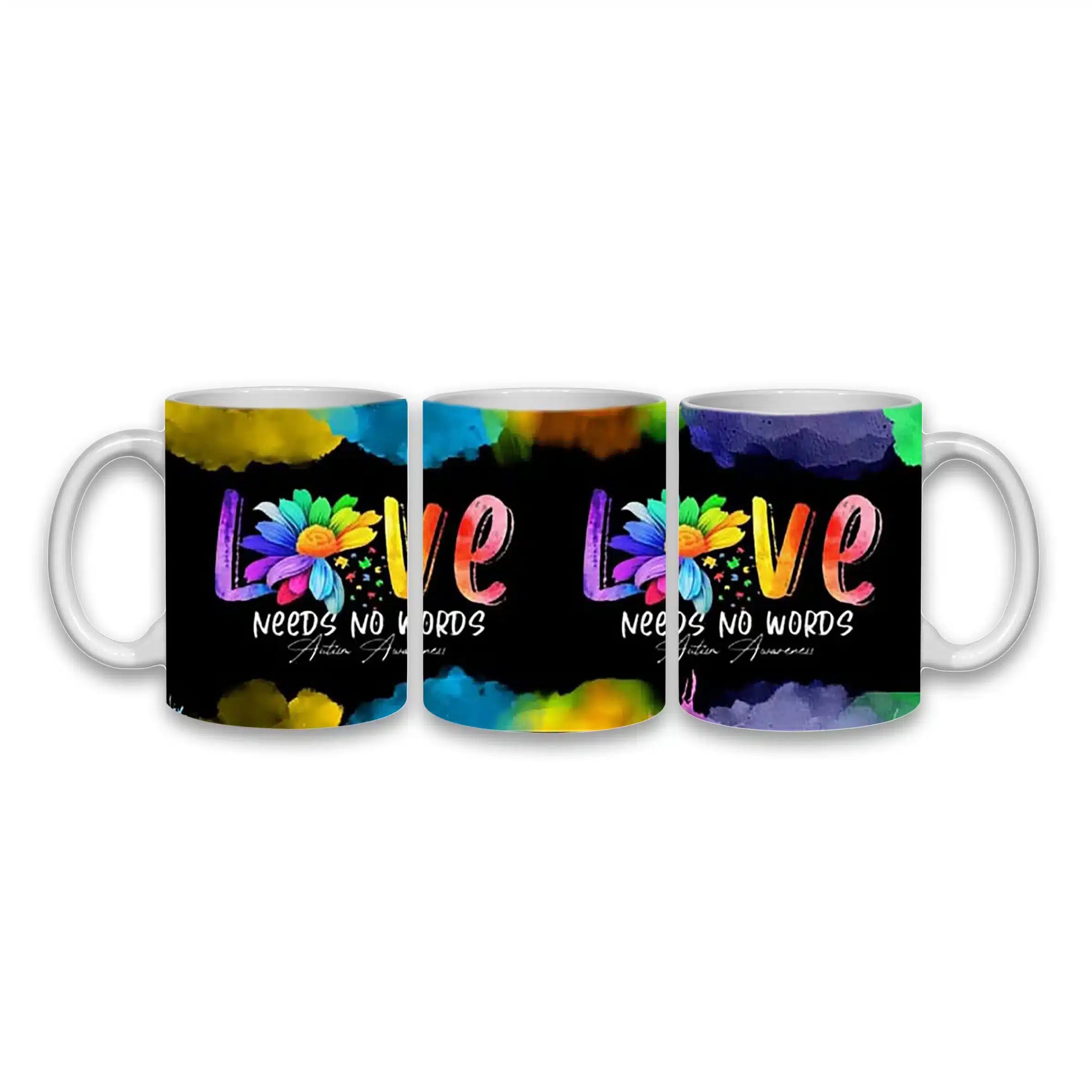 Cana personalizata, Abstract Love, Ceramica, Alb, 350 ml