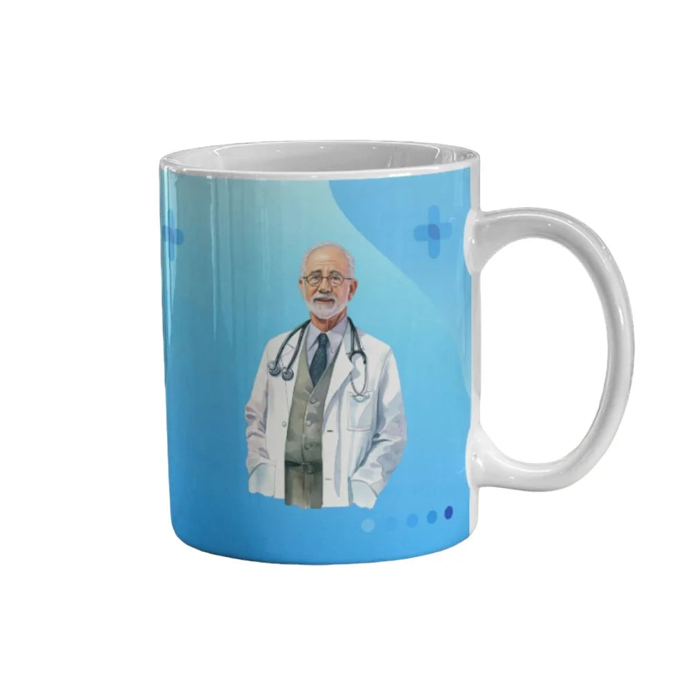 Cana personalizata, Eu sunt doctor Model 13, Ceramica, Alb, 350 ml