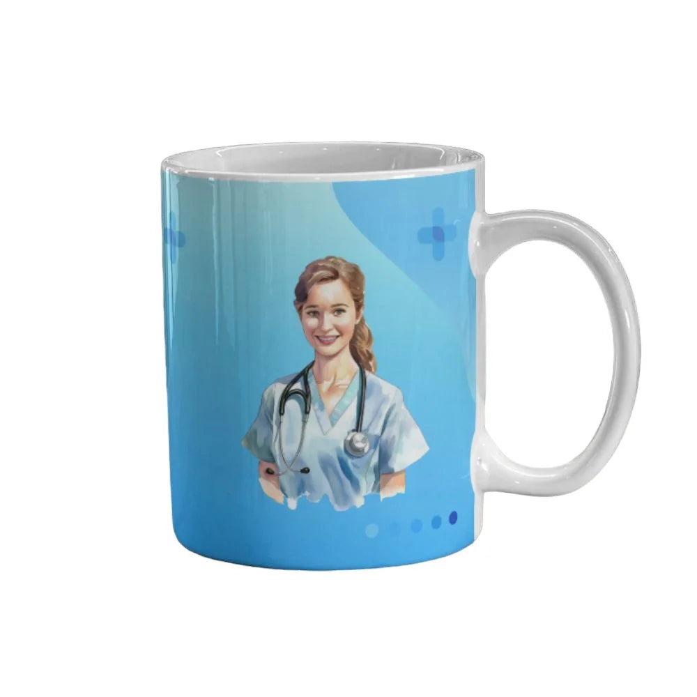 Cana personalizata, Eu sunt doctor Model 15, Ceramica, Alb, 350 ml