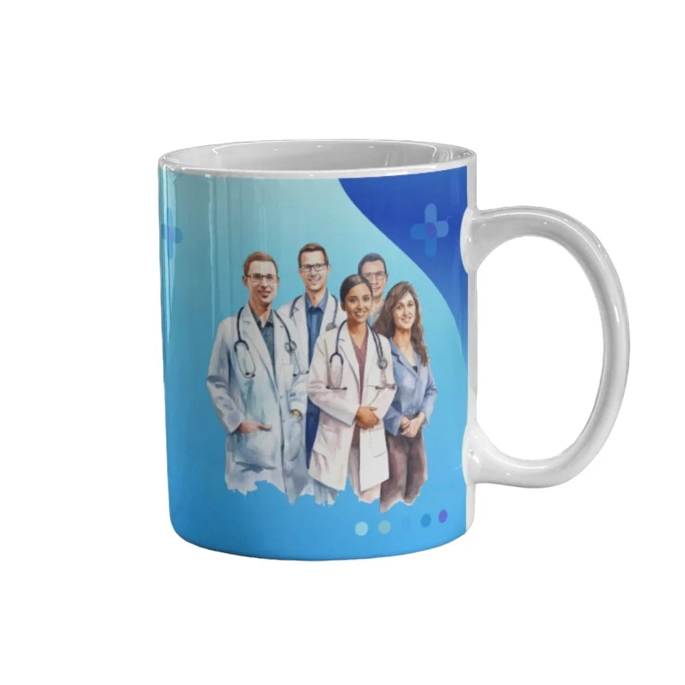 Cana personalizata, Eu sunt doctor Model 5, Ceramica, Alb, 350 ml