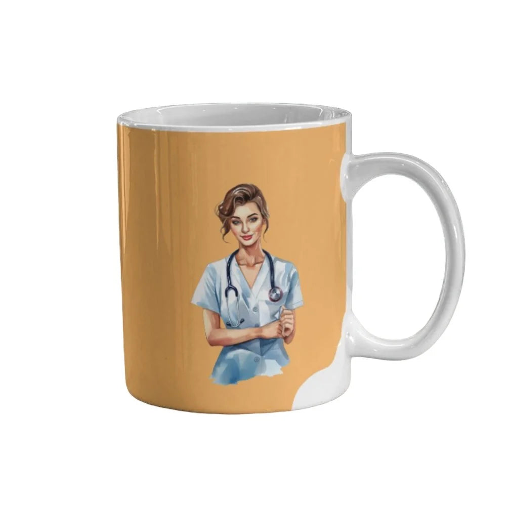 Cana personalizata, Eu sunt doctor Model 8, Ceramica, Alb, 350 ml