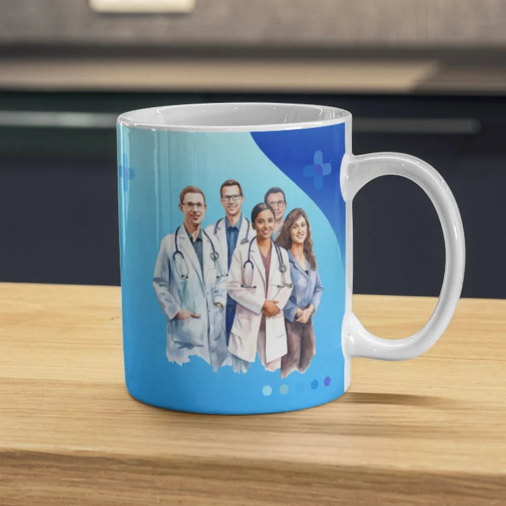 Cana personalizata, Eu sunt doctor Model 5, Ceramica, Alb, 350 ml