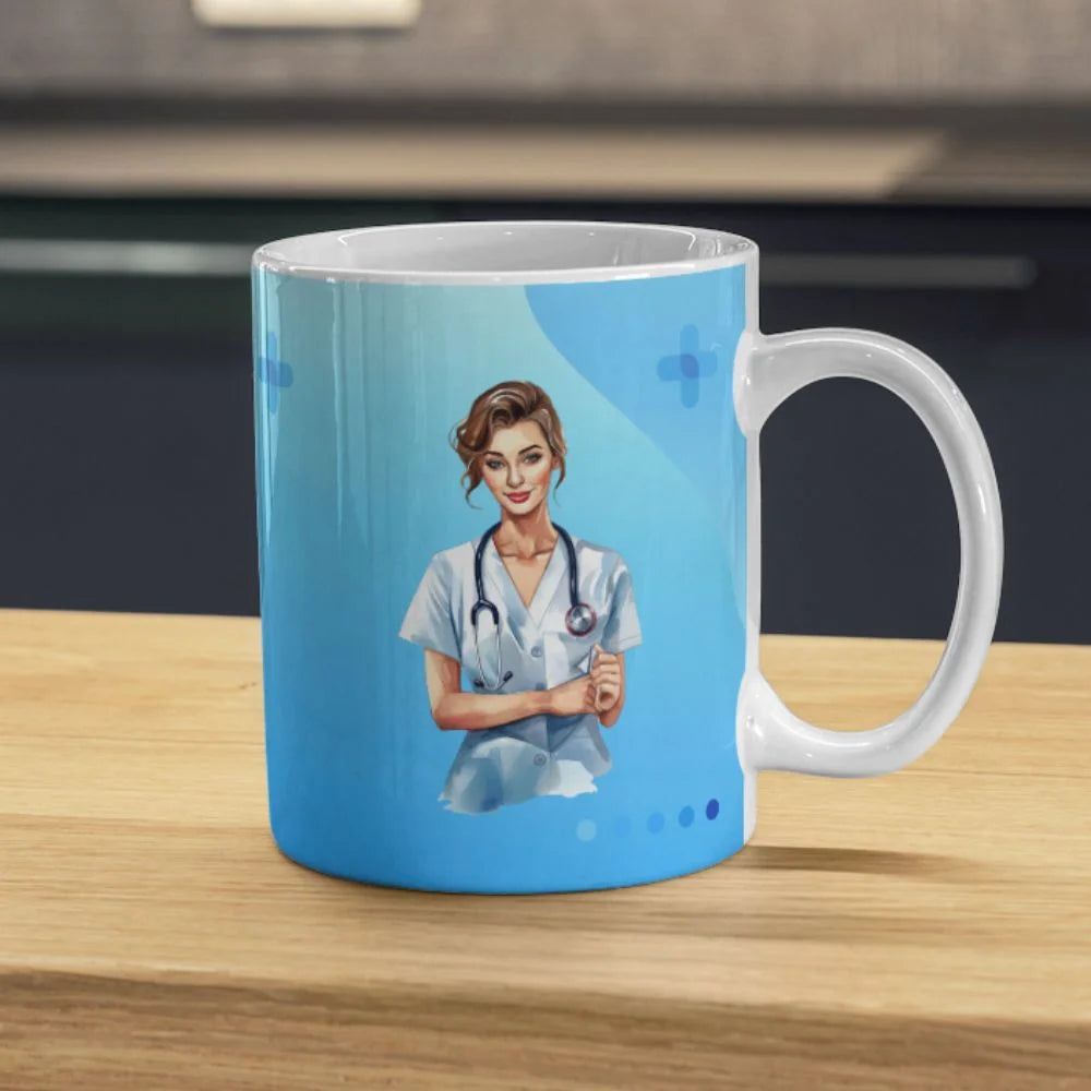 Cana personalizata, Eu sunt doctor Model 12, Ceramica, Alb, 350 ml