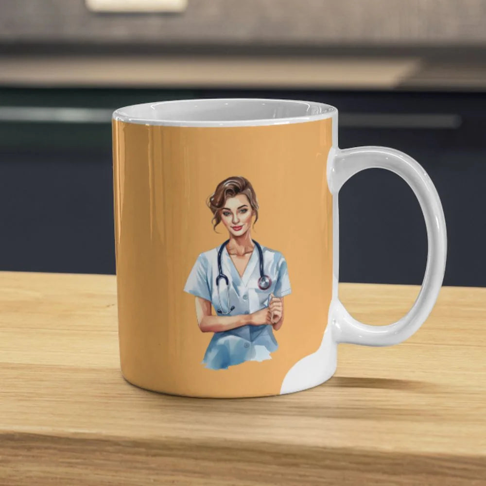 Cana personalizata, Eu sunt doctor Model 8, Ceramica, Alb, 350 ml