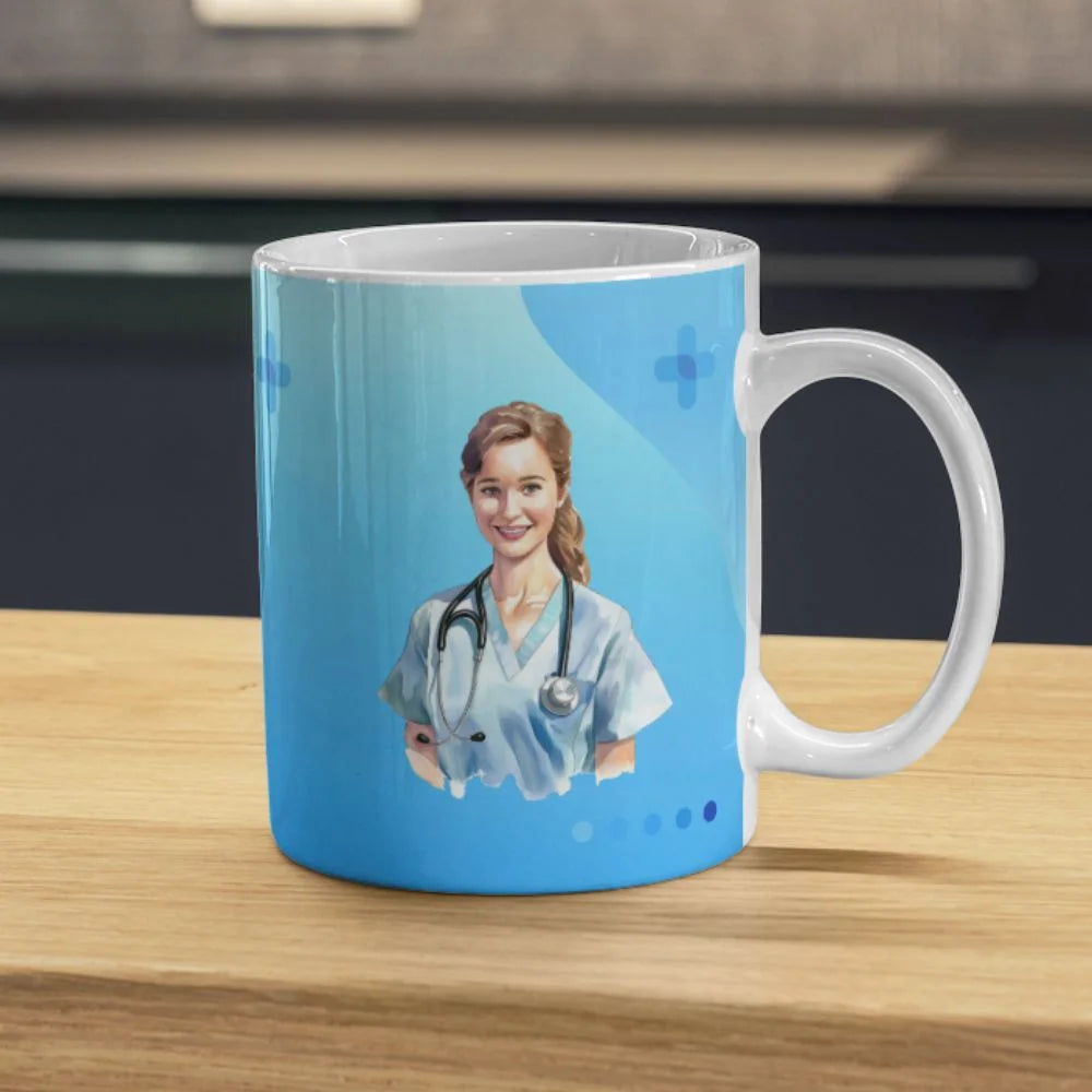 Cana personalizata, Eu sunt doctor Model 15, Ceramica, Alb, 350 ml