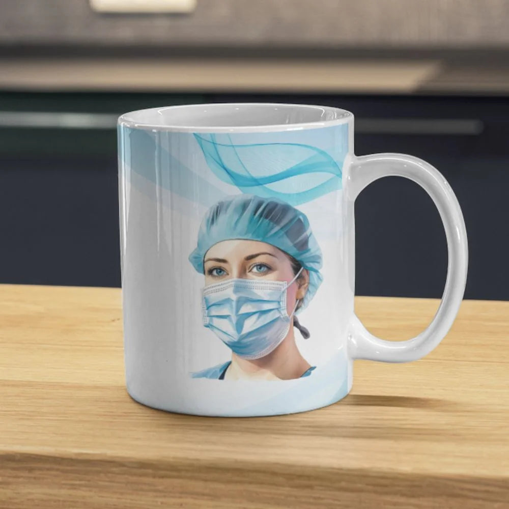 Cana personalizata, Eu sunt doctor Model 3, Ceramica, Alb, 350 ml