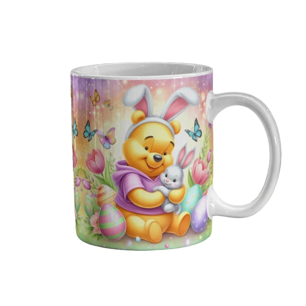 Cana personalizata, Winnie the Pooh de Paste, Ceramica, Alb, 350 ml